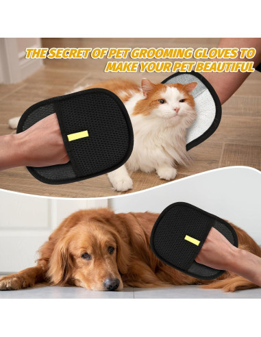 Guantes de Aseo Doble Cara Xorim para Mascotas - 2 Piezas