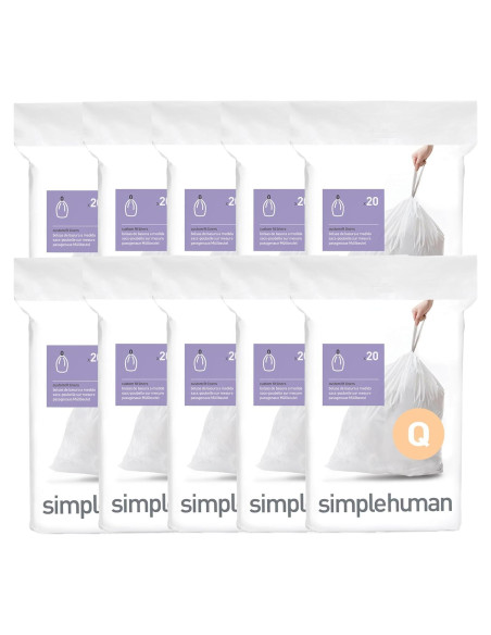 Forros de Basura Ajustados simplehuman Código Q 65L 200 Contador