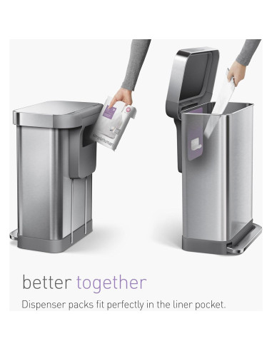 Forros de Basura Ajustados simplehuman Código Q 65L 200 Contador