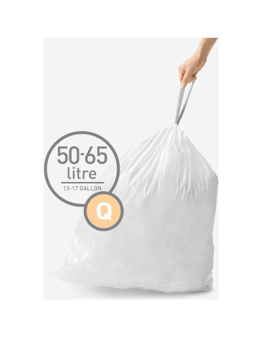 Forros de Basura Ajustados simplehuman Código Q 65L 200 Contador