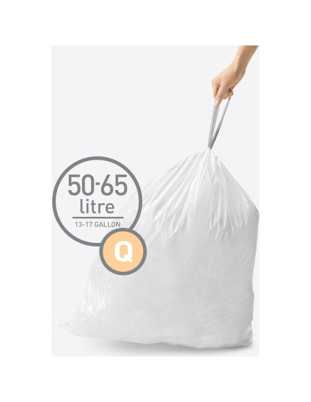 Forros de Basura Ajustados simplehuman Código Q 65L 200 Contador