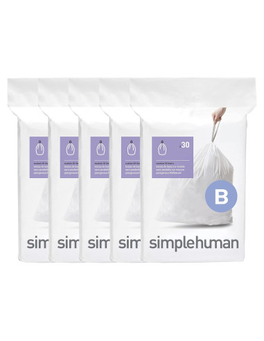 Forros de Basura Ajustados simplehuman Código B 150 Contador 6L