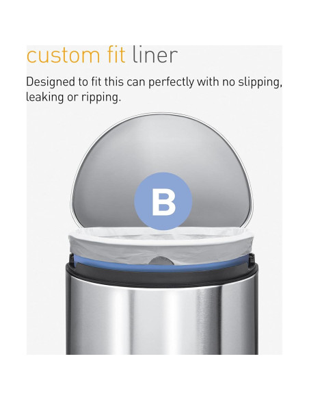 Forros de Basura Ajustados simplehuman Código B 150 Contador 6L