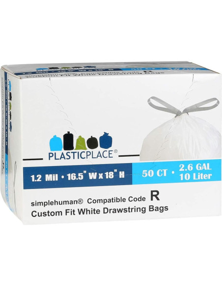 Bolsas de Basura Plasticplace 2.6 Galones 100 Unidades Blancas