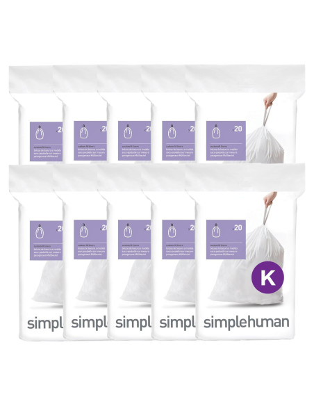 Forros de Basura Ajustados simplehuman 200 Unidades 45L Blanco