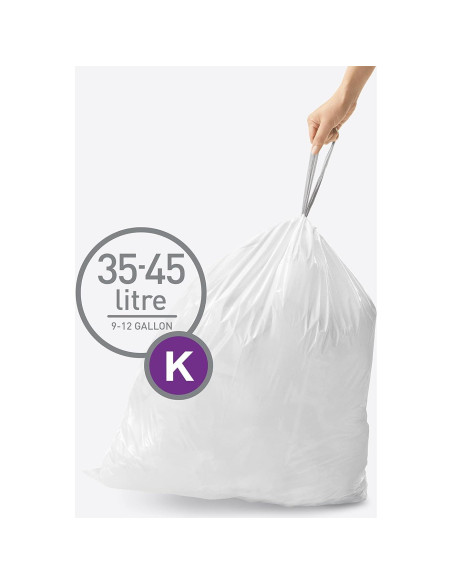 Forros de Basura Ajustados simplehuman 200 Unidades 45L Blanco