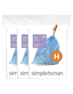 Bolsas de Basura simplehuman Código H 60 Unidades 30-35L Azul