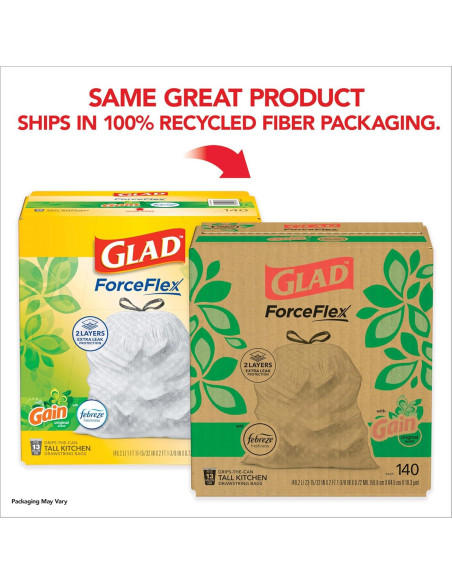 Bolsas de Basura Altas Glad ForceFlex 49.2L Aroma Gain 140 Unidades