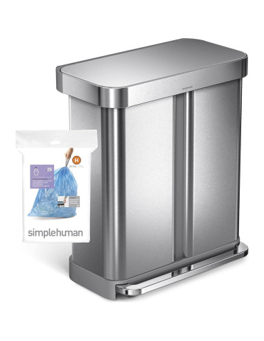 Bolsas de Basura simplehuman Código H 60 Unidades 30-35L Azul