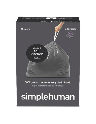 Bolsas de Basura de Cocina simplehuman 13 Galones 40 Unidades