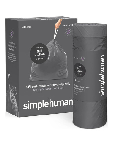 Bolsas de Basura de Cocina simplehuman 13 Galones 40 Unidades