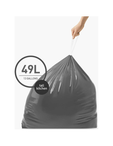 Bolsas de Basura de Cocina simplehuman 13 Galones 40 Unidades