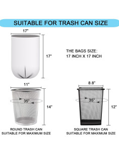 Bolsas de Basura Transparentes SOSOHOME 4.5L 150 Cuentas 2