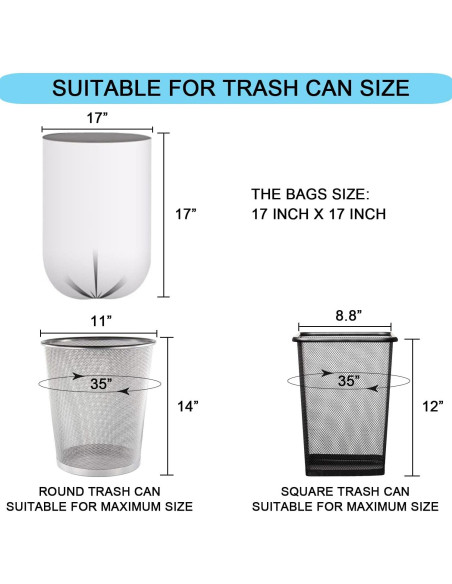 Bolsas de Basura Transparentes SOSOHOME 4.5L 150 Cuentas