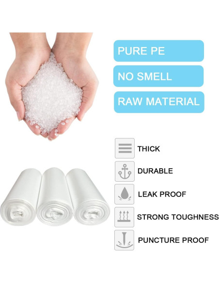 Bolsas de Basura Transparentes SOSOHOME 4.5L 150 Cuentas