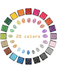Tinta de Sello Lsushine Craft 20 Colores para Niños 2