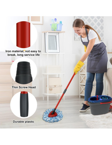 Mango de Mop de Giro Oceda 4 Secciones Ajustable 76-147 cm