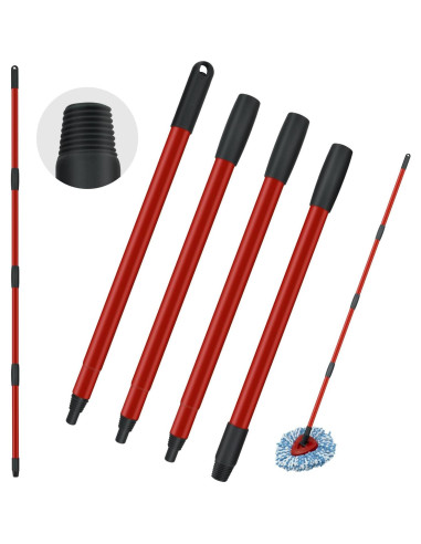 Mango de Mop de Giro Oceda 4 Secciones Ajustable 76-147 cm
