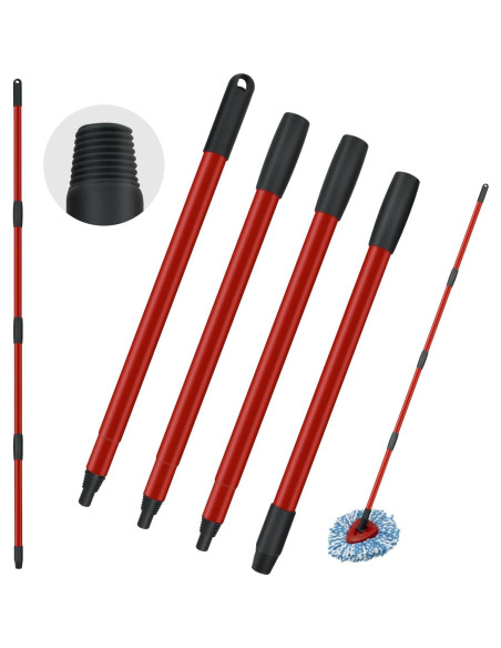 Mango de Mop de Giro Oceda 4 Secciones Ajustable 76-147 cm