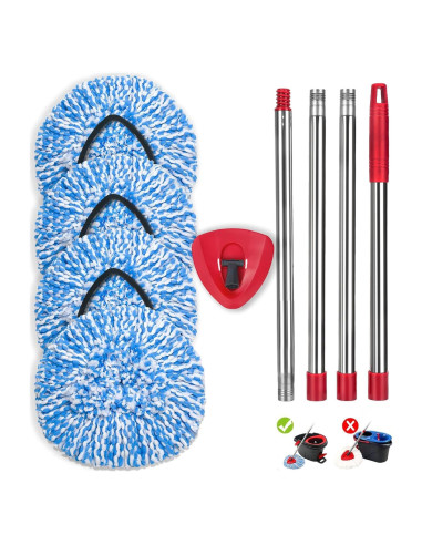 Juego de 4 Cabezas de Reemplazo para Mopa Giratoria kCarpoly