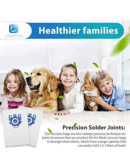 Paquete de 24 Bolsas GN LANROON para Aspiradoras Miele