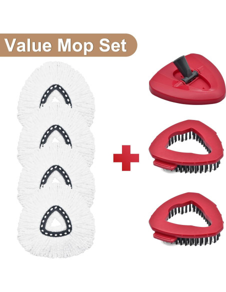 Cabezal de Repuesto O'Cedar Easy Wring - 4 Recargas + 2 Scrubber