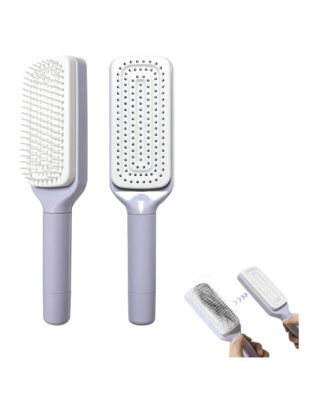 Cepillo de Cabello Autolimpiante Antiestático Genérico 24.89cm