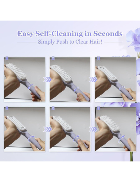 Cepillo de Cabello Autolimpiante Antiestático Genérico 24.89cm