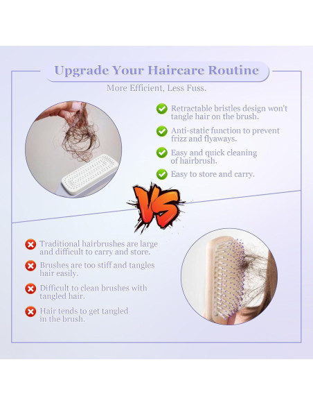 Cepillo de Cabello Autolimpiante Antiestático Genérico 24.89cm