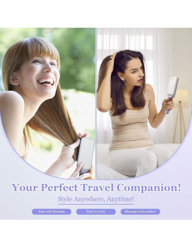 Cepillo de Cabello Autolimpiante Antiestático Genérico 24.89cm