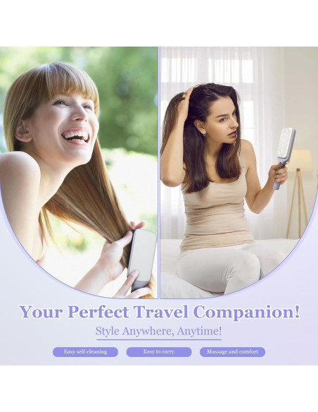 Cepillo de Cabello Autolimpiante Antiestático Genérico 24.89cm