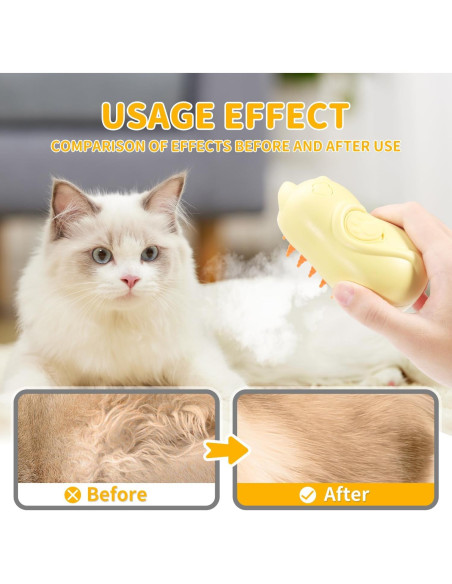 Cepillo Deshedding Autolimpiante Anowbo 3 en 1 para Gatos y Perros