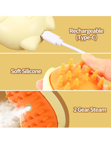 Cepillo Deshedding Autolimpiante Anowbo 3 en 1 para Gatos y Perros