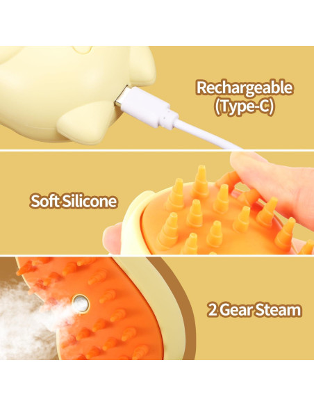 Cepillo Deshedding Autolimpiante Anowbo 3 en 1 para Gatos y Perros