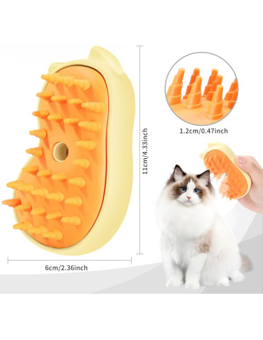 Cepillo Deshedding Autolimpiante Anowbo 3 en 1 para Gatos y Perros