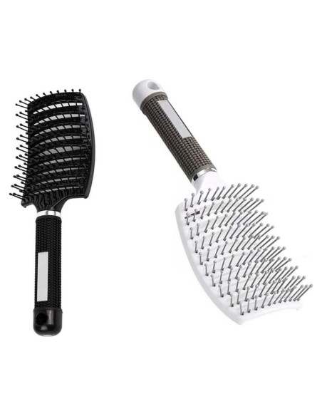 Cepillo de Pelo Curvado AISIBO 26cm 2PCS Anti Frizz Negro/Blanco