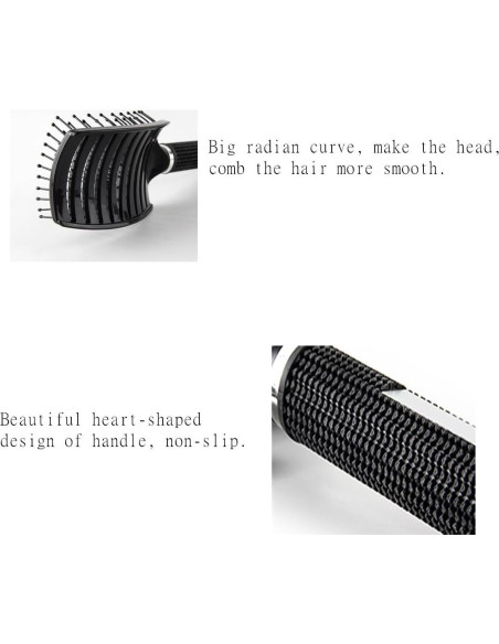 Cepillo de Pelo Curvado AISIBO 26cm 2PCS Anti Frizz Negro/Blanco