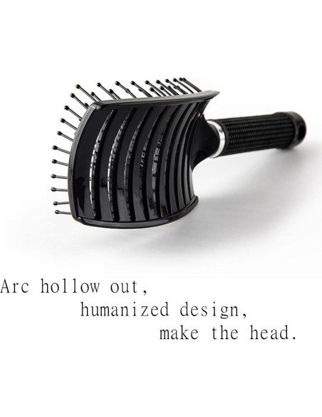 Cepillo de Pelo Curvado AISIBO 26cm 2PCS Anti Frizz Negro/Blanco