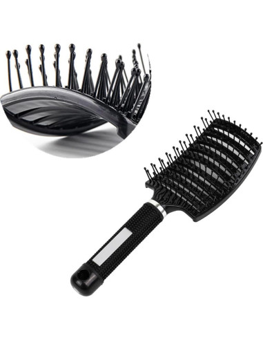 Cepillo de Pelo Curvado AISIBO 26cm 2PCS Anti Frizz Negro/Blanco