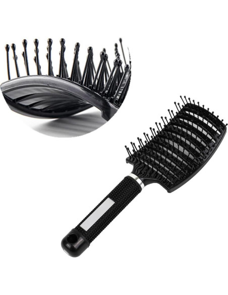 Cepillo de Pelo Curvado AISIBO 26cm 2PCS Anti Frizz Negro/Blanco