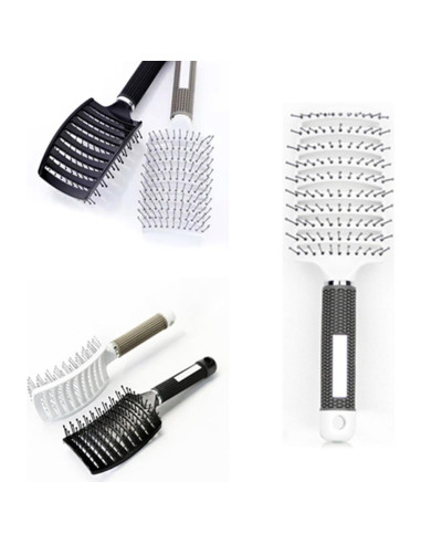 Cepillo de Pelo Curvado AISIBO 26cm 2PCS Anti Frizz Negro/Blanco