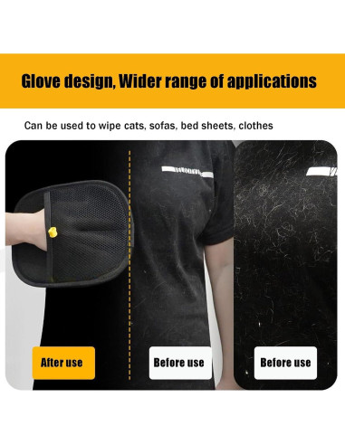 Guantes de Aseo Electroestáticos CZMYCBG para Mascotas - Negro