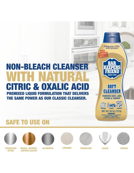 Limpiador Multiusos Bar Keepers Friend 2x26 oz Spray y Espuma