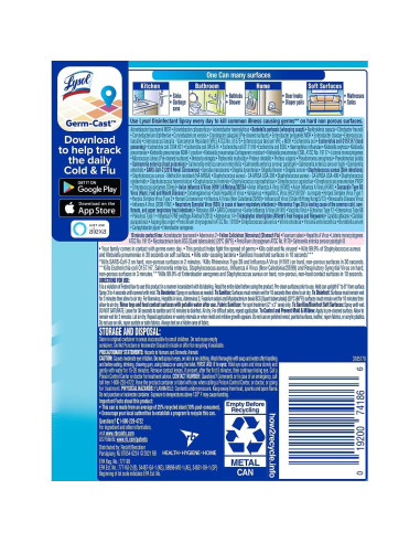 Spray Desinfectante Lysol Lino Fresco 354ml Pack 12