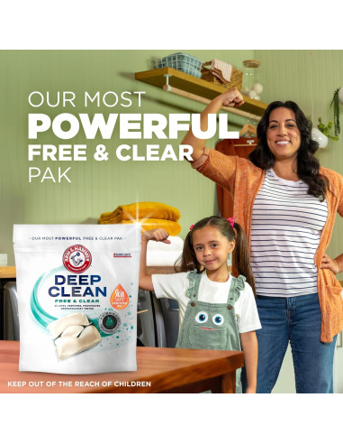 Detergente de Ropa ARM & HAMMER 44 Paks Concentrado Libre de Fragancias
