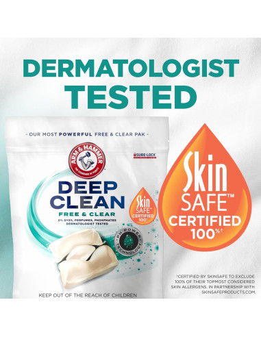 Detergente de Ropa ARM & HAMMER 44 Paks Concentrado Libre de Fragancias