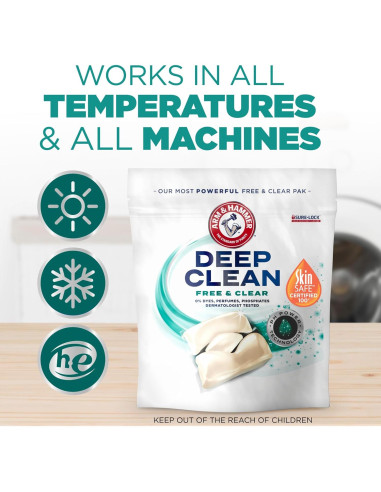 Detergente de Ropa ARM & HAMMER 44 Paks Concentrado Libre de Fragancias