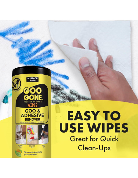 Toallitas de Limpieza Goo Gone - 24 Unidades Eliminador de Adhesivos