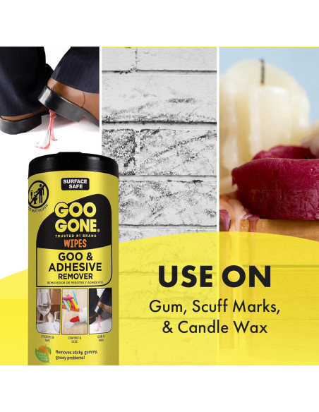 Toallitas de Limpieza Goo Gone - 24 Unidades Eliminador de Adhesivos