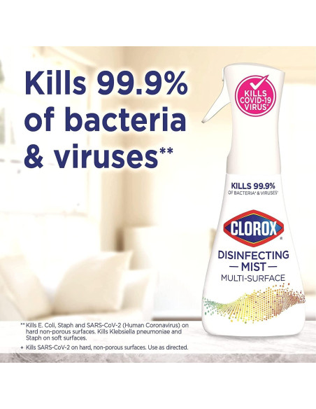 Paquete de limpieza Clorox Mist 473 ml y toallitas desinfectantes